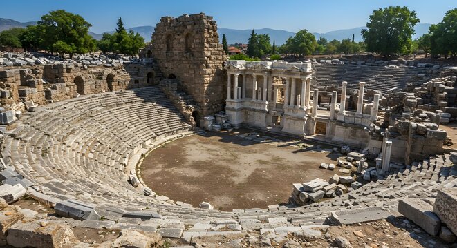 Ancient roman amphitheater ruins