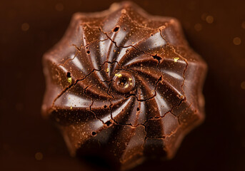 Artisan Chocolate Candy with Intricate Design