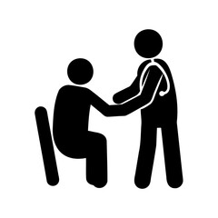 Healthcare professionals evaluating patients in a clinical setting or hospital environment