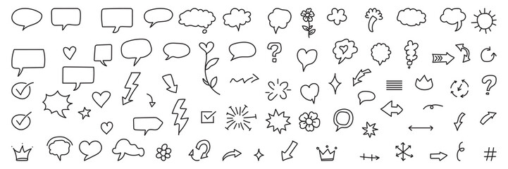 Hand drawn doodle icon collection