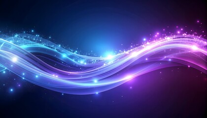 Obraz premium Futuristic neon purple blue light flow high resolution background