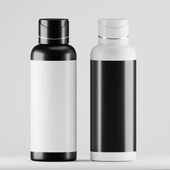 Sleek Shampoo / Cosmetic Bottle Duo Mockup