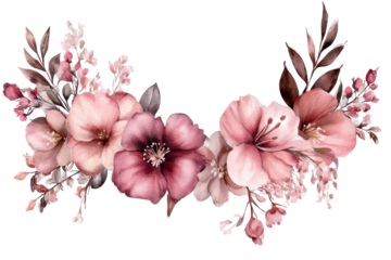 Beautiful bridal flower crown adorned with soft pink and purple blooms, perfect for a wedding or special event in a garden setting during springtime