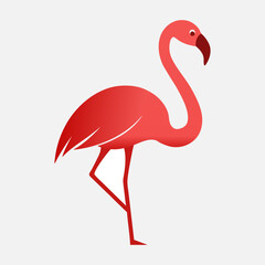 Minimalist Flamingo Illustration — Geometric Flat Design in Vibrant Colors