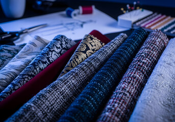 Variety of Textile Samples for Fashion Design