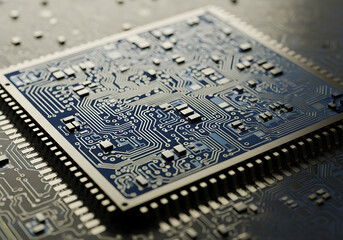 Close-up of Complex Circuit Board