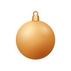 Christmas gold gradient ball isolated on white background. Luxury realistic golden ball toy for christmas tree. Vector illustration