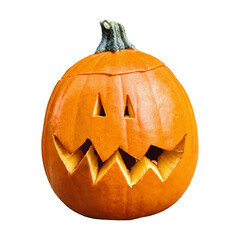 Halloween Pumpkin with Smile and Spooky Eyes