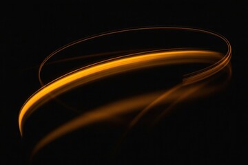 Golden Trail of Light: A dynamic spiral of vibrant golden light streaks across a dark expanse, evoking a sense of motion, energy, and futuristic design.