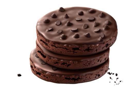 Delicious realistic chocolate biscuits stacked on a light background ready to be enjoyed any time of day