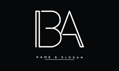 BA, AB Abstract Letters Logo Monogram