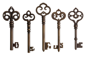 Decorative vintage keys collection showcasing unique designs and intricate patterns for home decor and antique lovers
