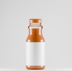Orange Juice Glass Bottle Mockup