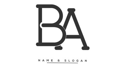 BA, AB Abstract Letters Logo Monogram