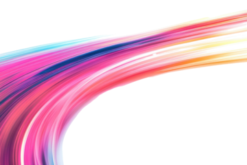 Colorful motion blur creates dynamic abstract light trails in vibrant hues, evoking energy and movement in an imaginative space