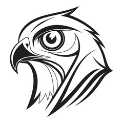 Black abstract eagle head logo graphic white