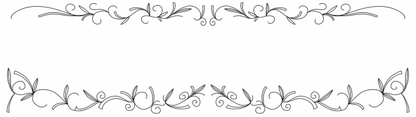 Elegant floral border ornament vector, vintage line art frame for invitations, certificates, greeting cards, or decorative design.