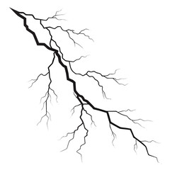 Black abstract lightning bolt graphic on white background