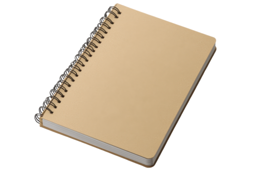 Blank spiral bound notebook with a simple k design sits on a clean surface ready for thoughts or sketches to be written down, perfect for students or creative individuals