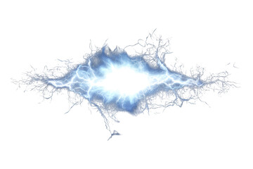 Electric energy burst with intense light and stunning lightning effects in a dark environment, ideal for creative projects and digital designs