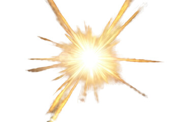 Fototapeta premium Bright burst of light radiating outward on a transparent background creating an energetic and dynamic visual effect