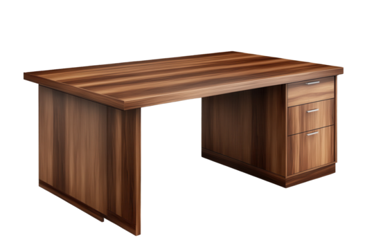 L-shaped brown wooden desk with drawers ideal for home office or workspace setup offering ample space for computer and supplies