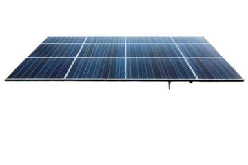 Field of solar panels surrounded by lush green grass showcasing the harmony between technology and nature