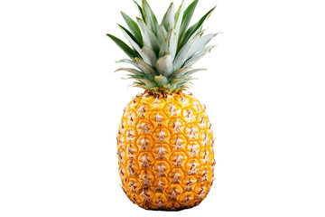Fototapeta premium Fresh pineapple isolated on a transparent background showcases its vibrant color and unique texture, perfect for design or culinary presentations