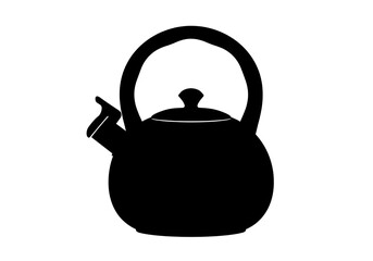 An isolated ceramic teapot and cup on a white background, perfect for a hot tea drink