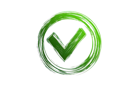 Green check mark in a creative design symbolizing approval, success, and positive outcomes in various contexts such as tasks, projects, and certifications