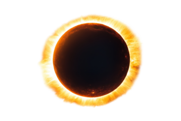 Captivating solar eclipse with the moon blocking the sun, creating a stunning display of light and shadow in the sky during the celestial event