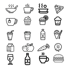 Minimal Food & Drink Line Icons