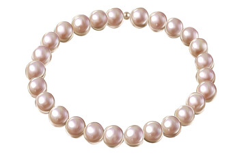 Obraz premium Classic bridal pearl necklace featuring elegant round pearls on a transparent background for bridal accessories showcase