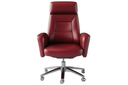Elegant maroon high-back office chair designed for comfort and style in a modern workspace setting