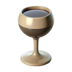 Glossy Plastic 3D Cartoon Wine Glass &ndash; Shiny Colorful Drinkware Isolated on Transparent Background