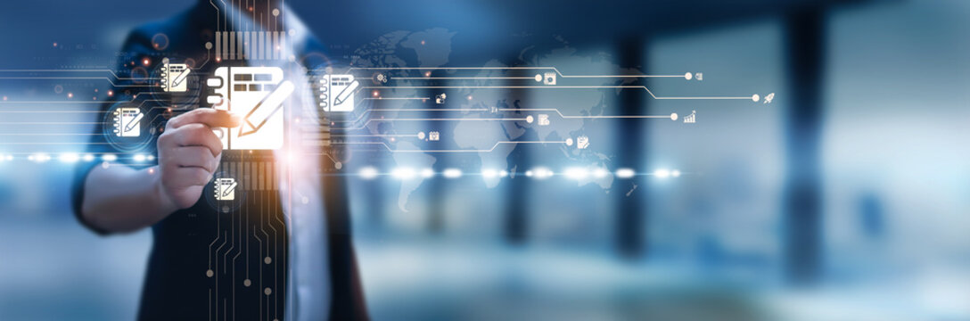 Businessman hand hold agenda, strategic planning, meeting schedules, task prioritization, project timelines, workflow organization, corporate planning, calendar management, operational coordination