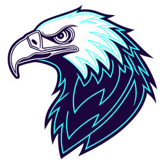 Neon Cyber Eagle Mascot Logo Vector Illustration for Futuristic Esports and Modern Branding Design


