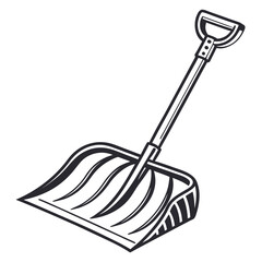 Black and white snow shovel winter season
