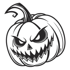 Black scary jack o lantern face halloween pumpkin