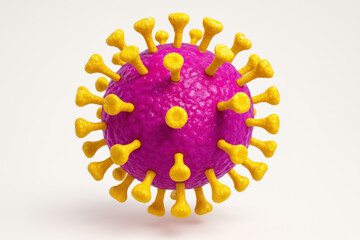 Spherical coronavirus cell structure causing worldwide pandemic