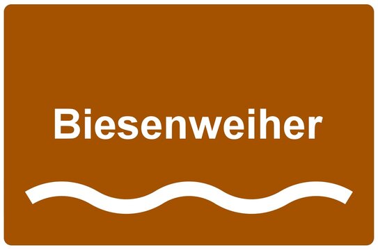 Illustration eines Namensschildes f&uuml;r den "Biesenweiher" in Baden-W&uuml;rttemberg	