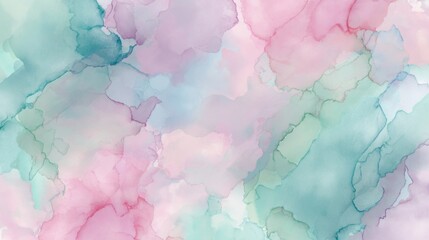 Soft spring pastel watercolor wash blush pink, mint green, sky blue lavender abstract design