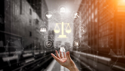 Justice system ensures legal governance and fairness. Justice system protects rights, system...