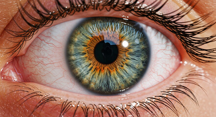close up of a female eye