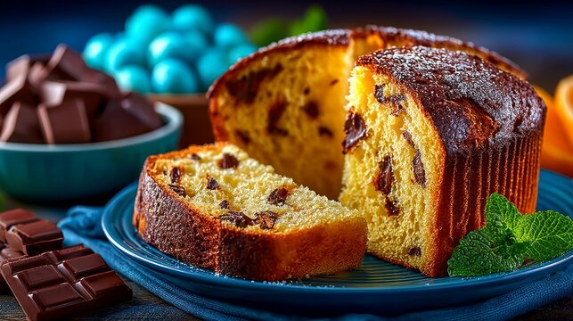 Panettone italiano casero con chocolate, ideal para compartir en celebraciones familiares