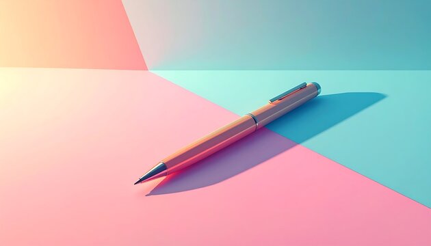 Pastel pen on geometric background
