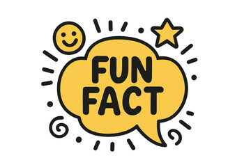 Fun Fact vector doodle speech bubble. Interesting did you know trivia concept illustration. Cheerful sticker for social media. Education, learning, knowledge, information icon.