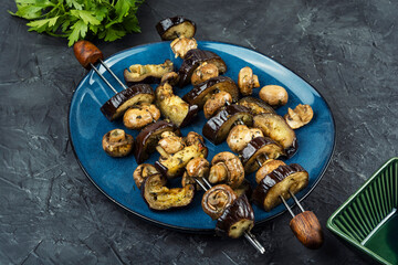 BBQ Vegetable Skewers.