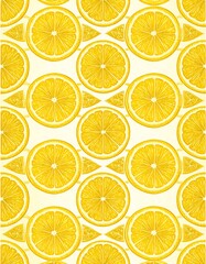 Lemon slices pattern on pale yellow background