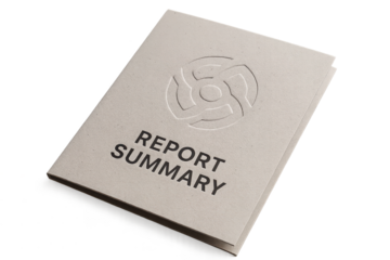 Report Summary with embossed logo, isolated on transparent background